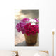 India, Pink And White Flowers In Terracotta Pot At Ahilya Fort Hotel Wall Mural