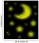 Moon  Shine and Stars on Black Wall Mural