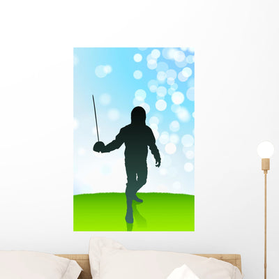 Fencer Lens Flare Summer Wall Mural shown on a wall