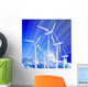 blue sky, windmill generators and rays of light Wall Mural