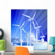 blue sky, windmill generators and rays of light Wall Mural