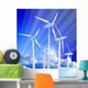 blue sky, windmill generators and rays of light Wall Mural