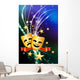Comedy and Tragedy Masks on Abstract Modern Light Background Wall Mural