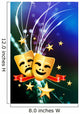 Comedy and Tragedy Masks on Abstract Modern Light Background Wall Mural