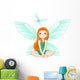 Fairy observes for flying butterfly Wall Decal