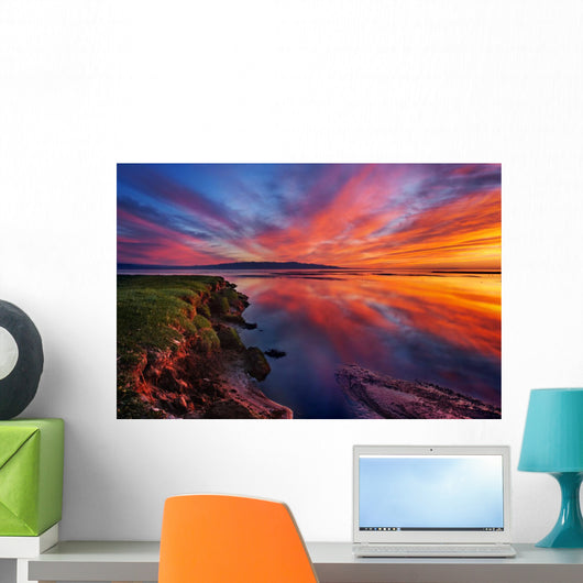 Mongolia Sunset Lake Wall Decal
