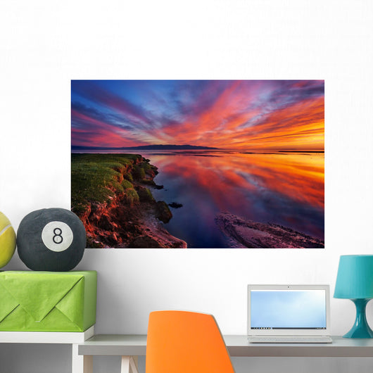 Mongolia Sunset Lake Wall Decal