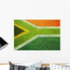 South African flag on football or rugby pitch Wall Mural