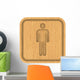Wooden Men Toilets Sign Wall Decal