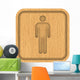 Wooden Men Toilets Sign Wall Decal