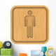 Wooden Men Toilets Sign Wall Decal