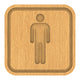 Wooden Men Toilets Sign Wall Decal