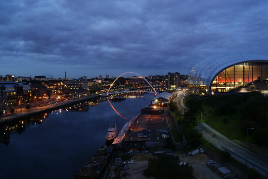 Sage and Millennium Bridge at night Wall Mural