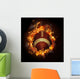 Football in Hot Fire Flames Wall Mural