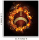 Football in Hot Fire Flames Wall Mural