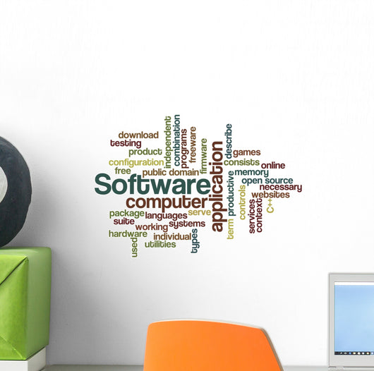 Software Word Cloud Wall Decal