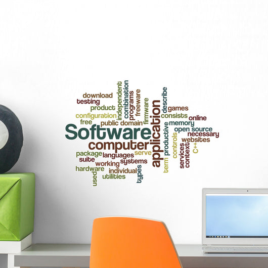 Software Word Cloud Wall Decal