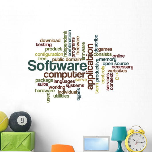 Software Word Cloud Wall Decal