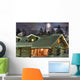 Wooden Cottage Winter's Evening Wall Decal