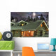 Wooden Cottage Winter's Evening Wall Decal