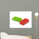 Plastic toy blocks on white background. Wall Decal
