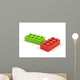Plastic toy blocks on white background. Wall Decal