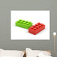 Plastic toy blocks on white background. Wall Decal