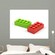Plastic toy blocks on white background. Wall Decal