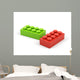 Plastic toy blocks on white background. Wall Decal