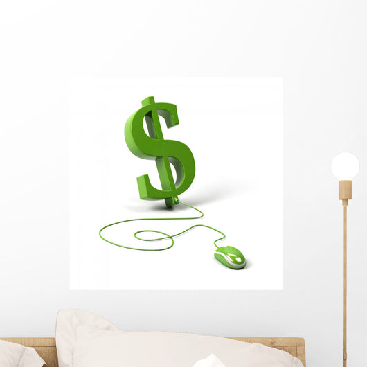 Dollar Symbol Connected to Wall Decal