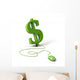 Dollar Symbol Connected to Wall Decal