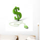 Dollar Symbol Connected to Wall Decal