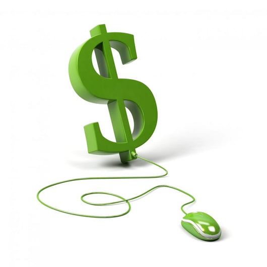 Dollar symbol connected to a computer mouse. 3d image. Wall Decal