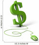 Dollar Symbol Connected to Wall Decal