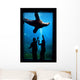 Silhouette Of Children Watching A Sea Lion Wall Mural