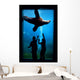 Silhouette Of Children Watching A Sea Lion Wall Mural