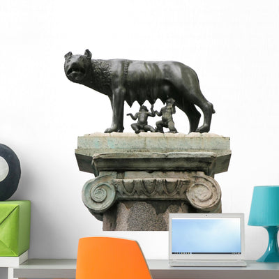 Romulus and Remus Wall Decal shown on a wall