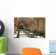 A covered corridor with benches and a dome ceiling;Salisbury england Wall Mural