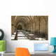 A covered corridor with benches and a dome ceiling;Salisbury england Wall Mural