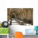 A covered corridor with benches and a dome ceiling;Salisbury england Wall Mural