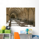 A covered corridor with benches and a dome ceiling;Salisbury england Wall Mural