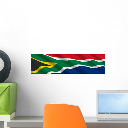 South African Flag in the Wind Wall Mural