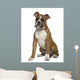 Boxer Sitting in Front of White Background Wall Decal
