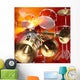 abstract jazz rock background musical instruments Wall Mural