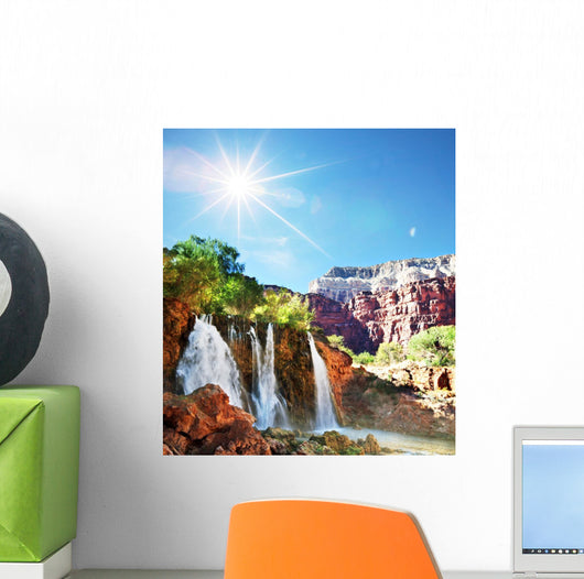 Tropical waterfall Wall Mural