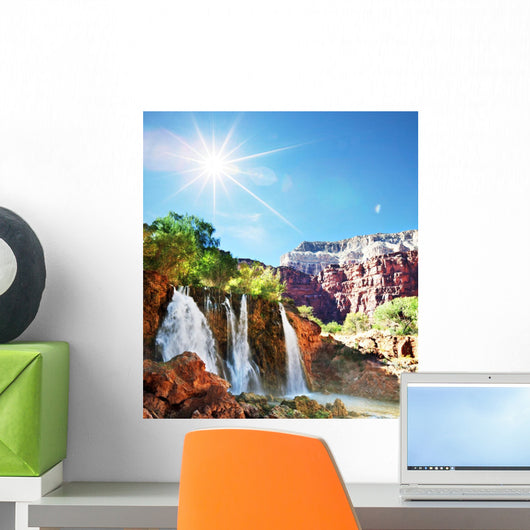 Tropical waterfall Wall Mural
