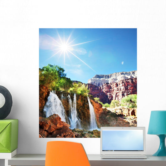 Tropical waterfall Wall Mural