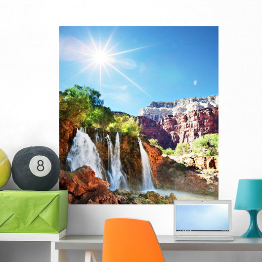 Tropical waterfall Wall Mural