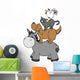 Bremer Stadtmusikanten, Hahn, Katze, Hund, Esel Wall Decal