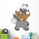 Bremer Stadtmusikanten, Hahn, Katze, Hund, Esel Wall Decal
